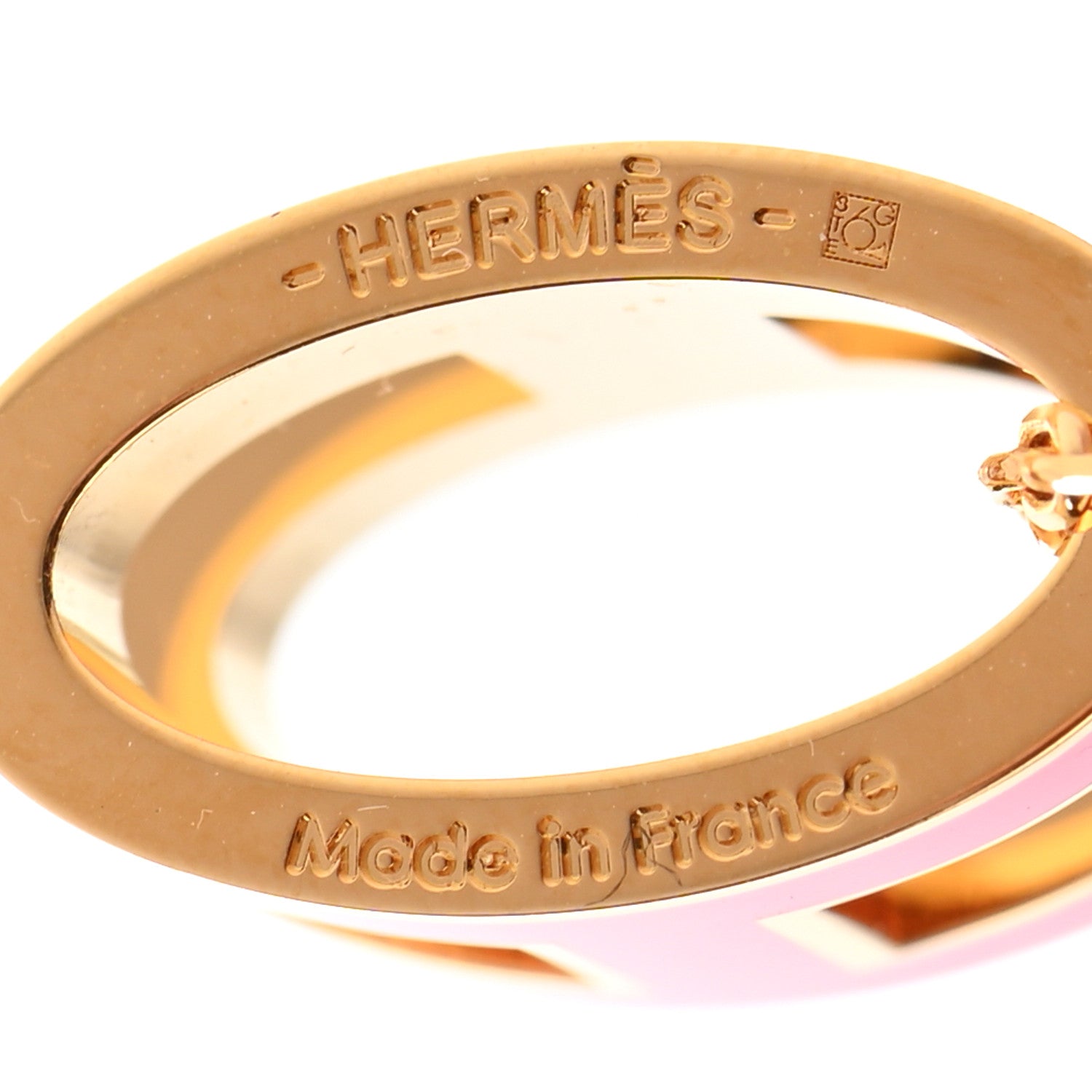 Hermes Lacquered Gold Pop H Pendant Necklace Rose Extreme 5 of 7