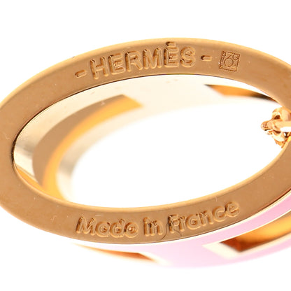 Hermes Lacquered Gold Pop H Pendant Necklace Rose Extreme 5 of 7