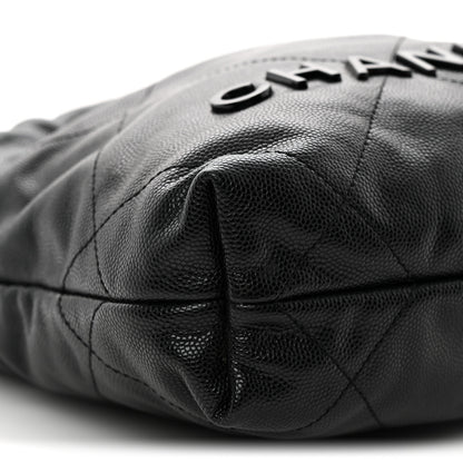 Chanel Shiny Caviar Quilted Monochrome Mini Chanel 22 Black 9 of 10