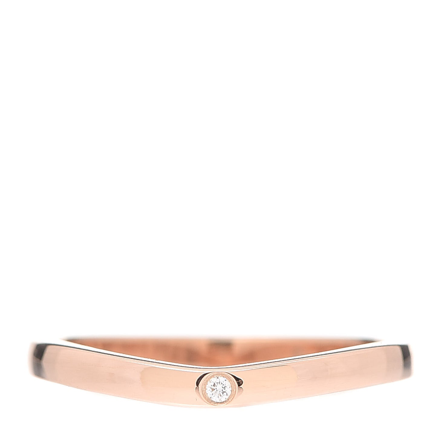 18K Pink Gold 3 Diamond Ballerine Wedding Band Ring 50 5.25