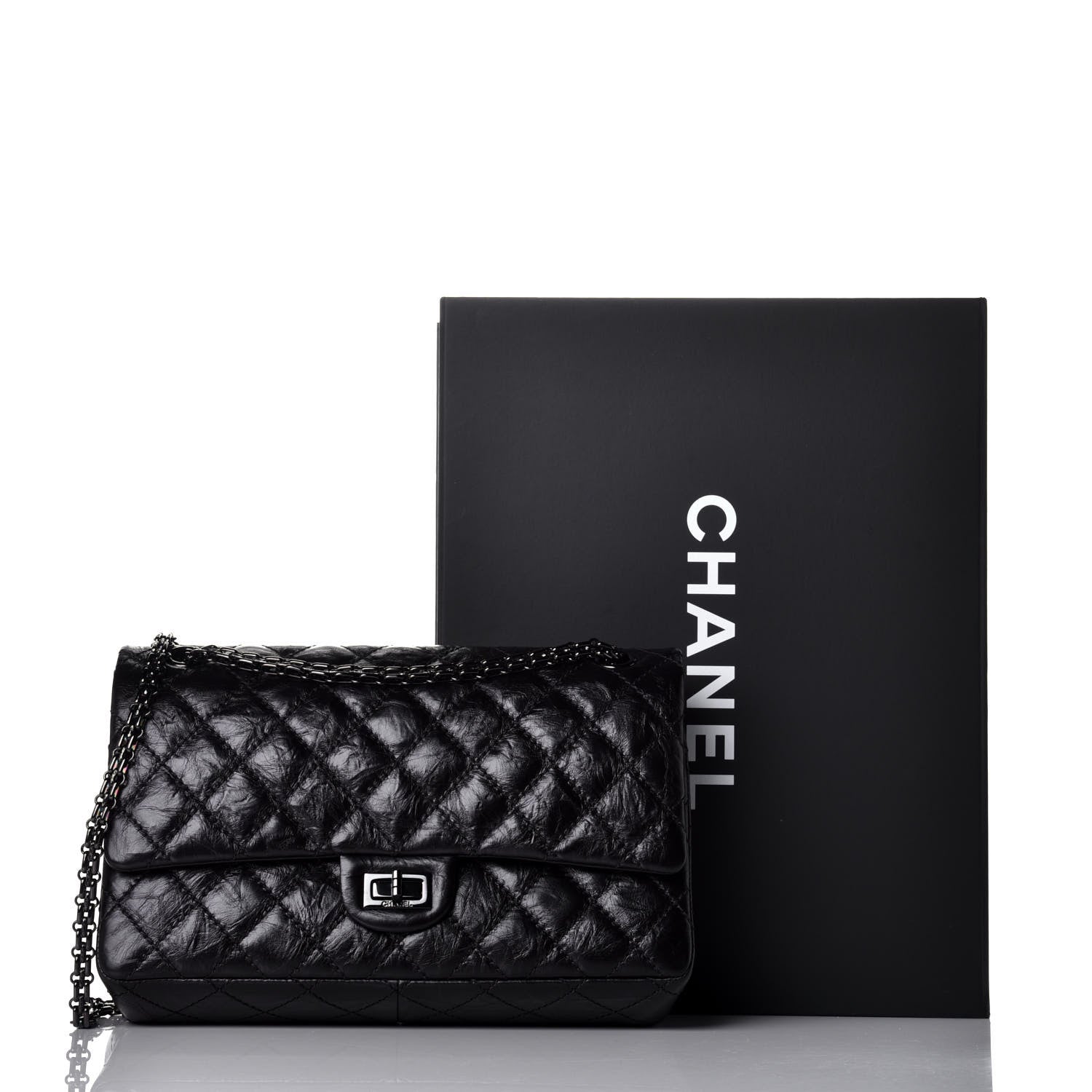 Chanel Aged Calfskin Quilted 2.55 Reissue 226 Flap So Black 10 of 10
