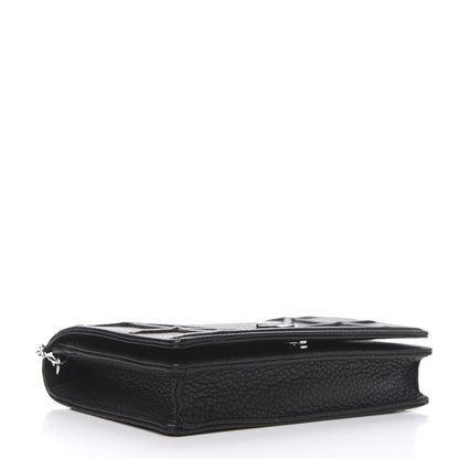Christian Dior Grained Calfskin Diorama Wallet on Chain Pouch Black 4 of 8