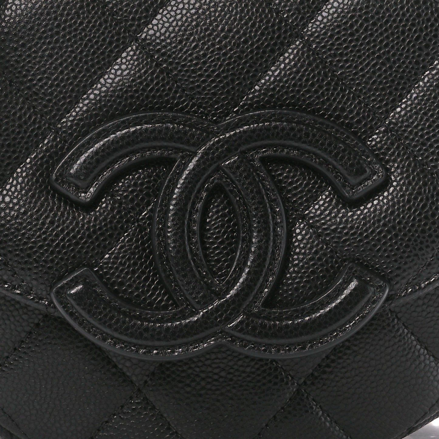 Caviar Quilted Mini Messenger Flap Black