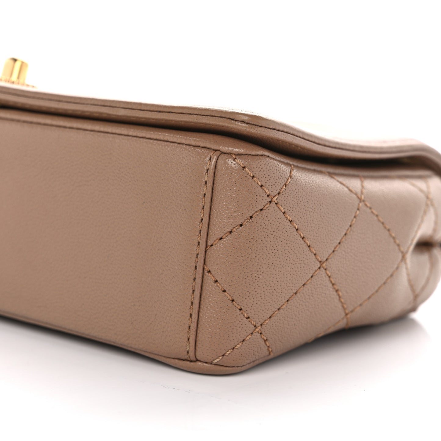 Sheepskin Quilted Small Vintage Mademoiselle Flap Beige