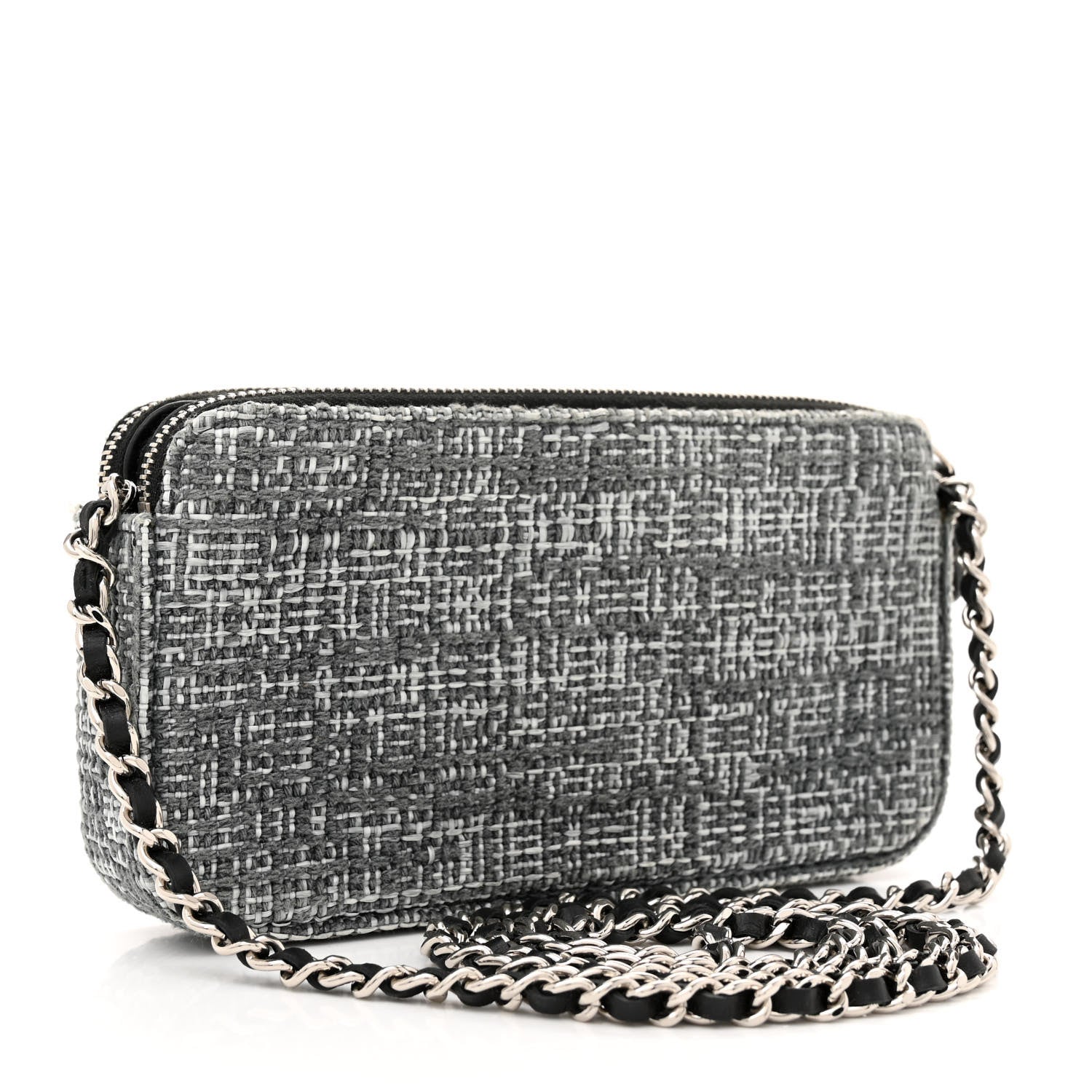 Chanel Canvas Small Deauville Clutch With Chain Charcoal 3 of 11