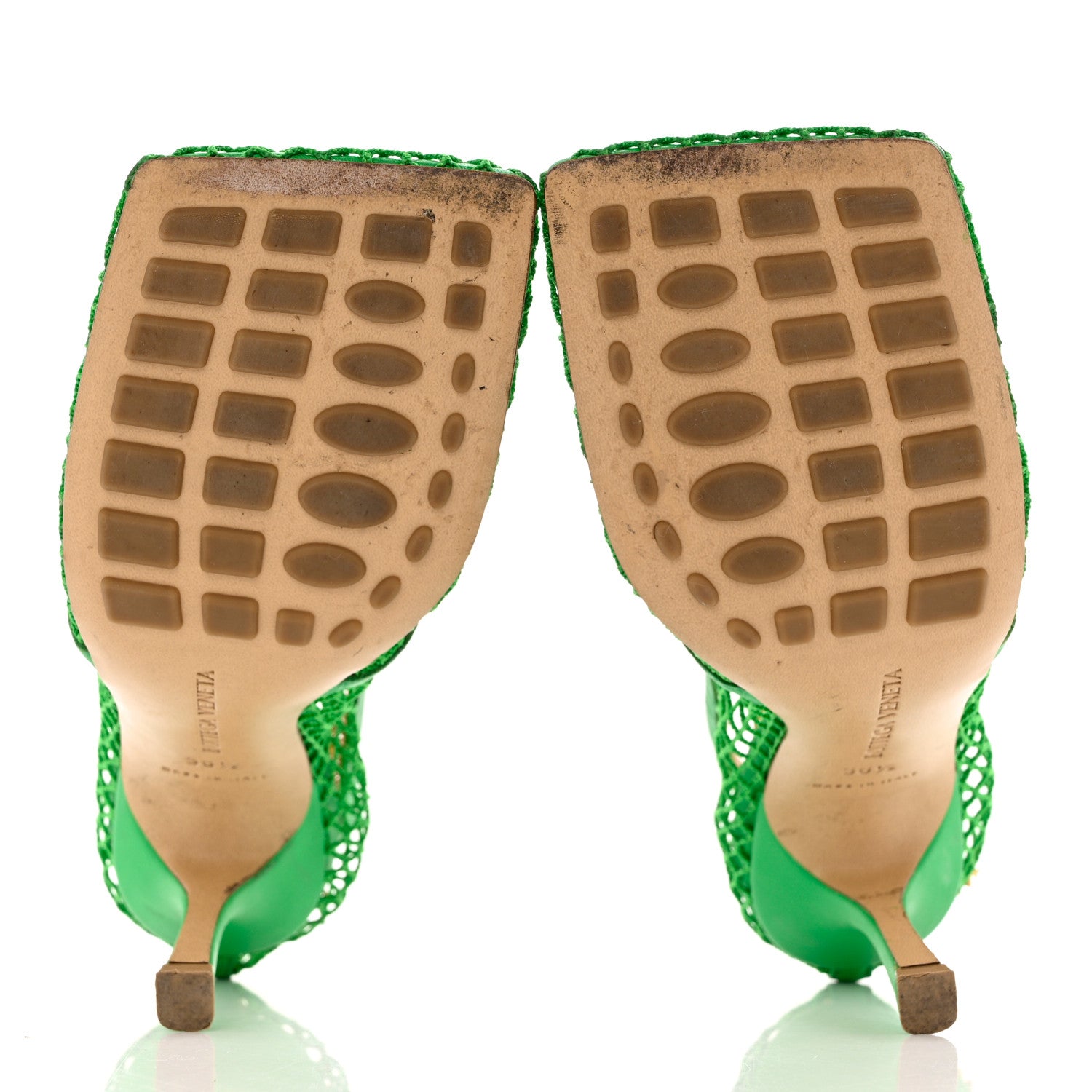 Bottega Veneta Mesh Calfskin Stretch Chain Strap 90mm Pumps 36.5 Parakeet 5 of 10