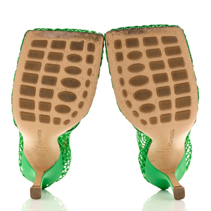 Bottega Veneta Mesh Calfskin Stretch Chain Strap 90mm Pumps 36.5 Parakeet 5 of 10