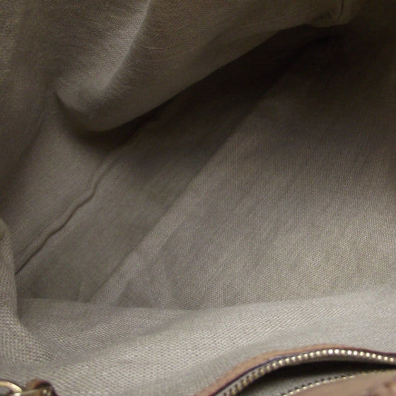 Canvas Flora Floral Large Horsebit Chain Hobo White