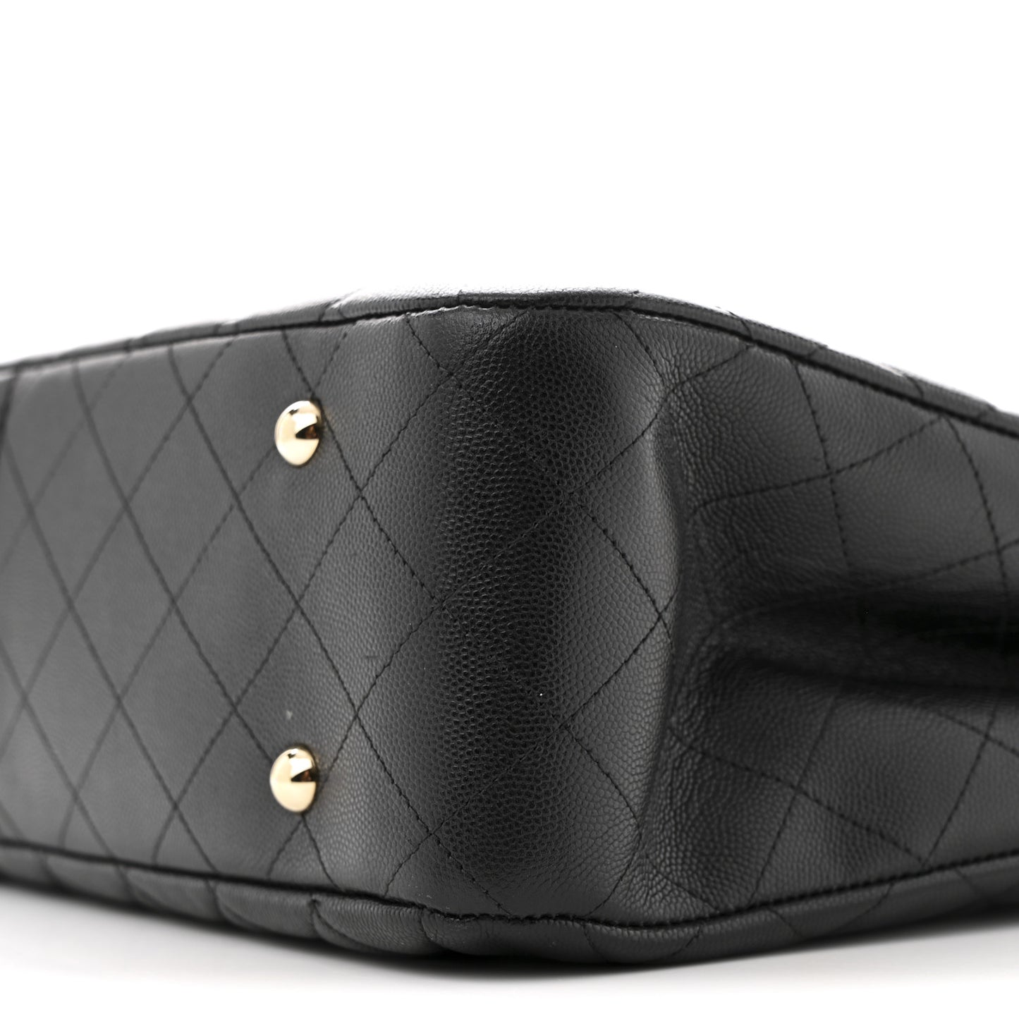 Caviar Quilted Large Shopping Tote Black