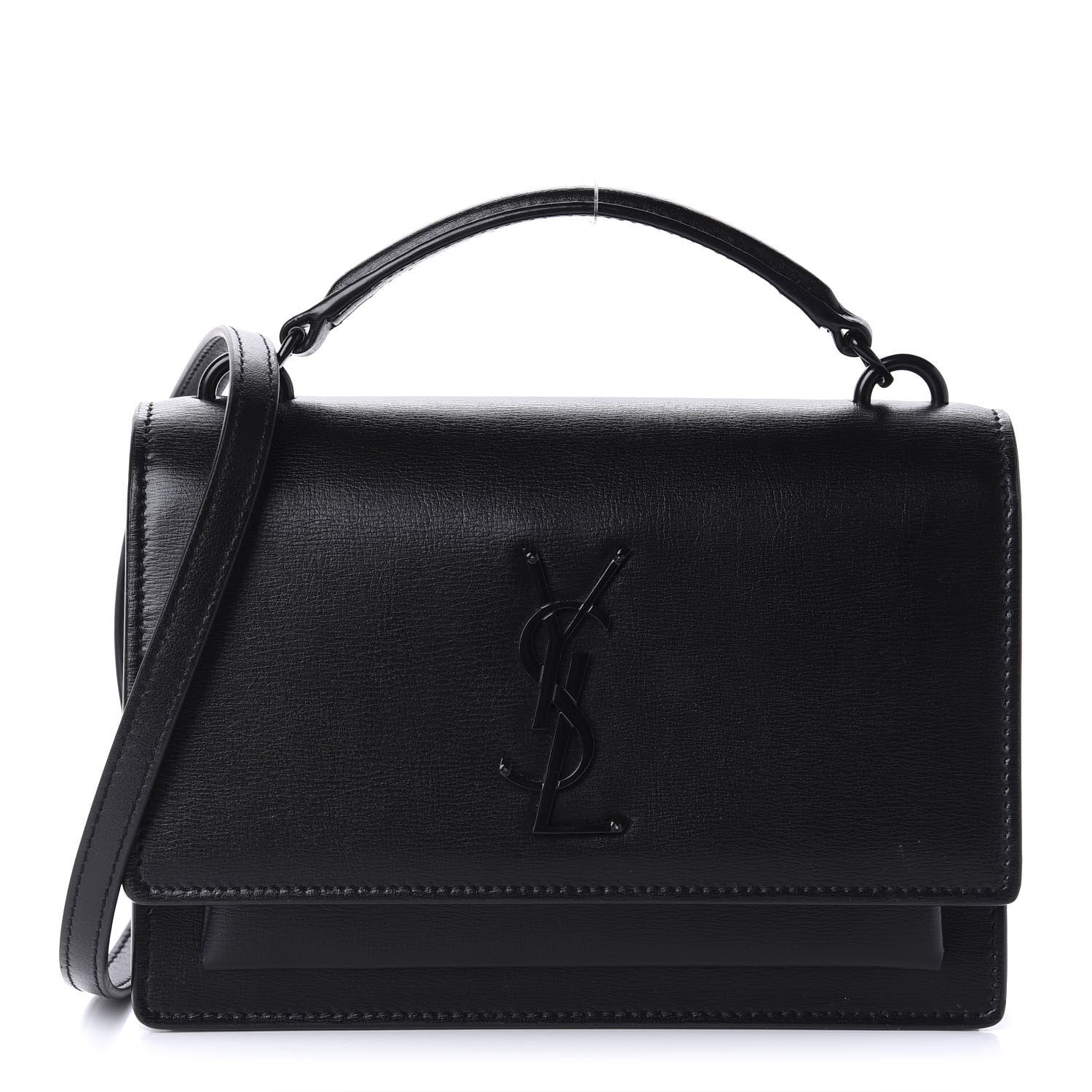 Saint Laurent Calfskin Monogram Sunset Chain Wallet Black 1 of 9