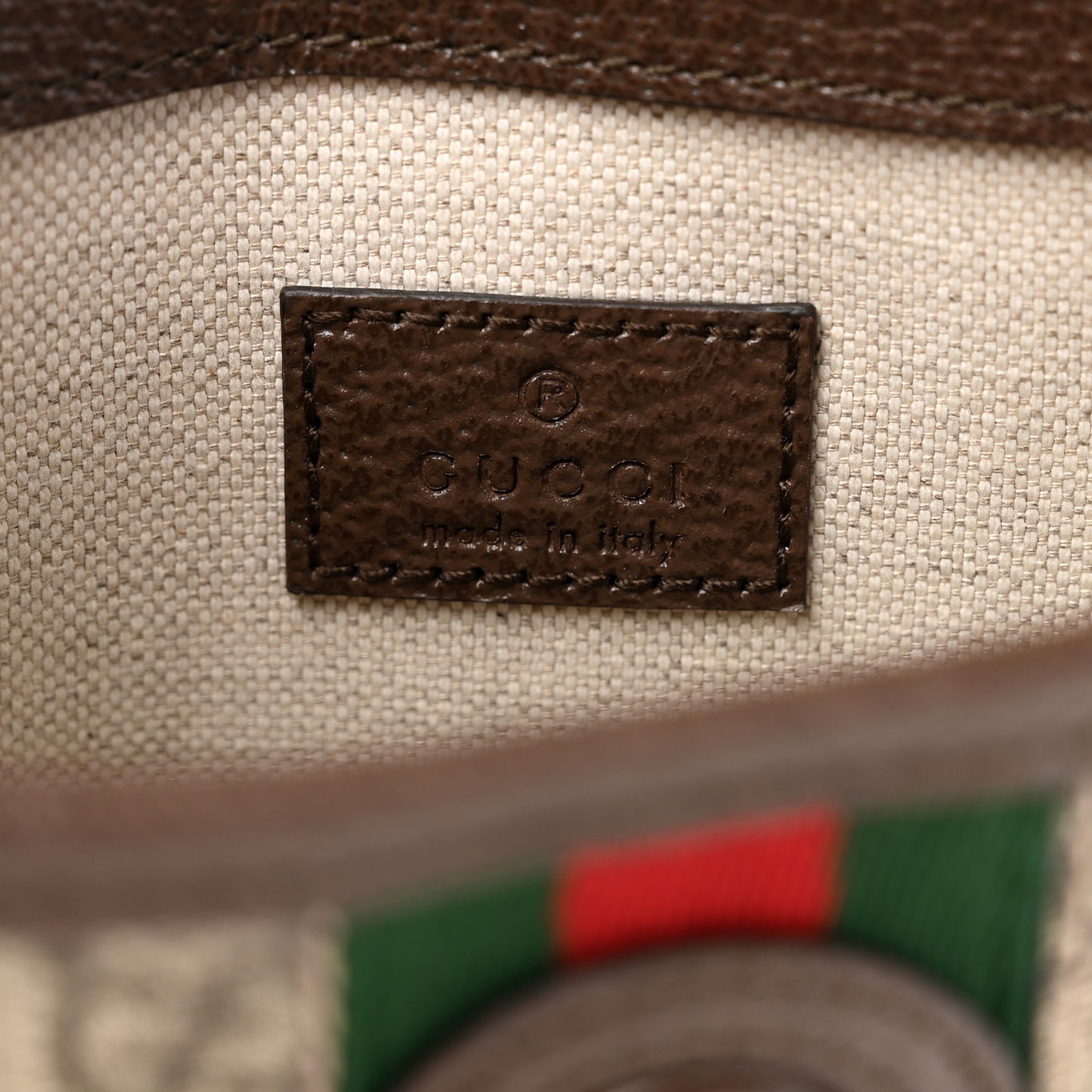 GG Supreme Monogram Web Small Ophidia Belt Bag Brown