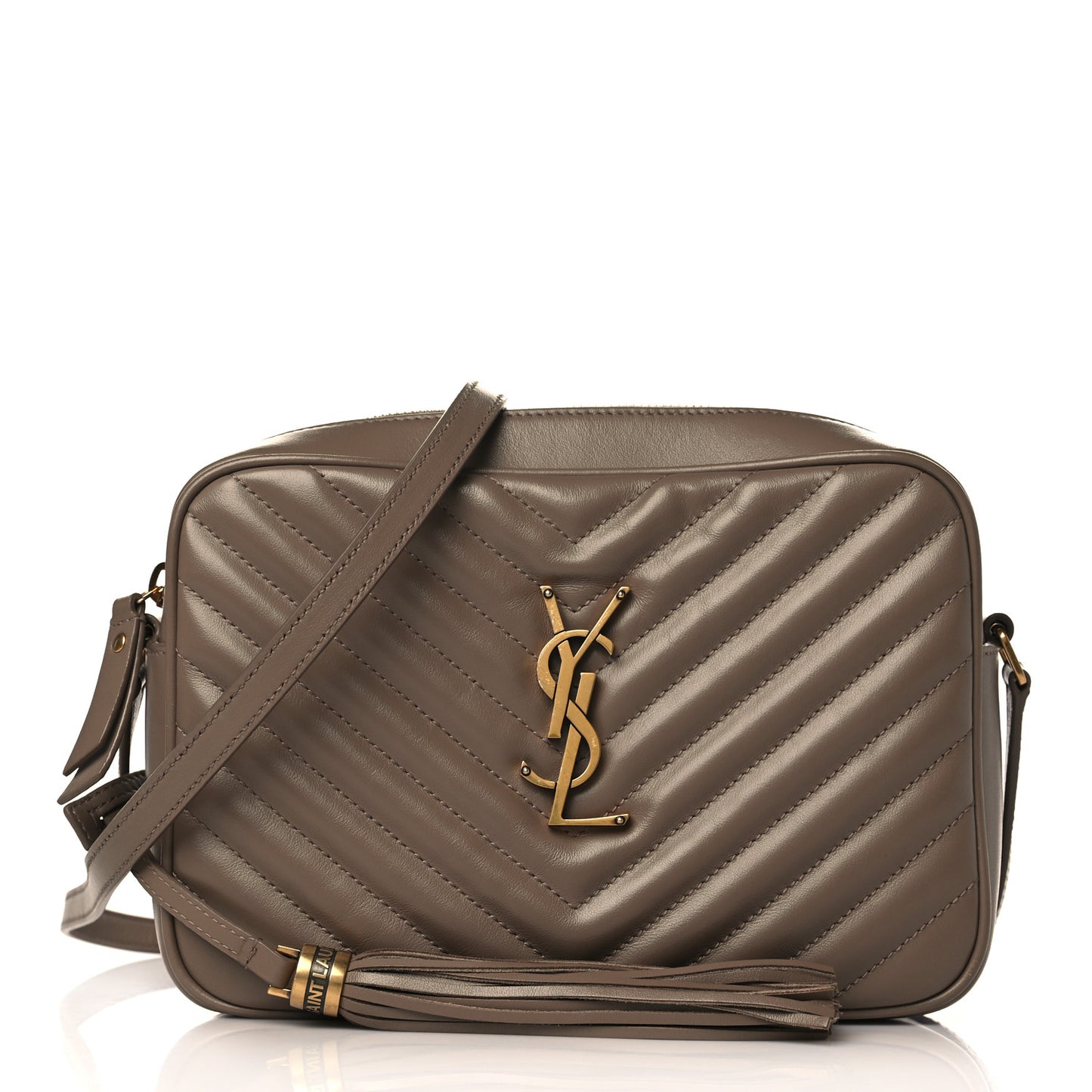 Calfskin Matelasse Monogram Lou Camera Bag Dark Beige