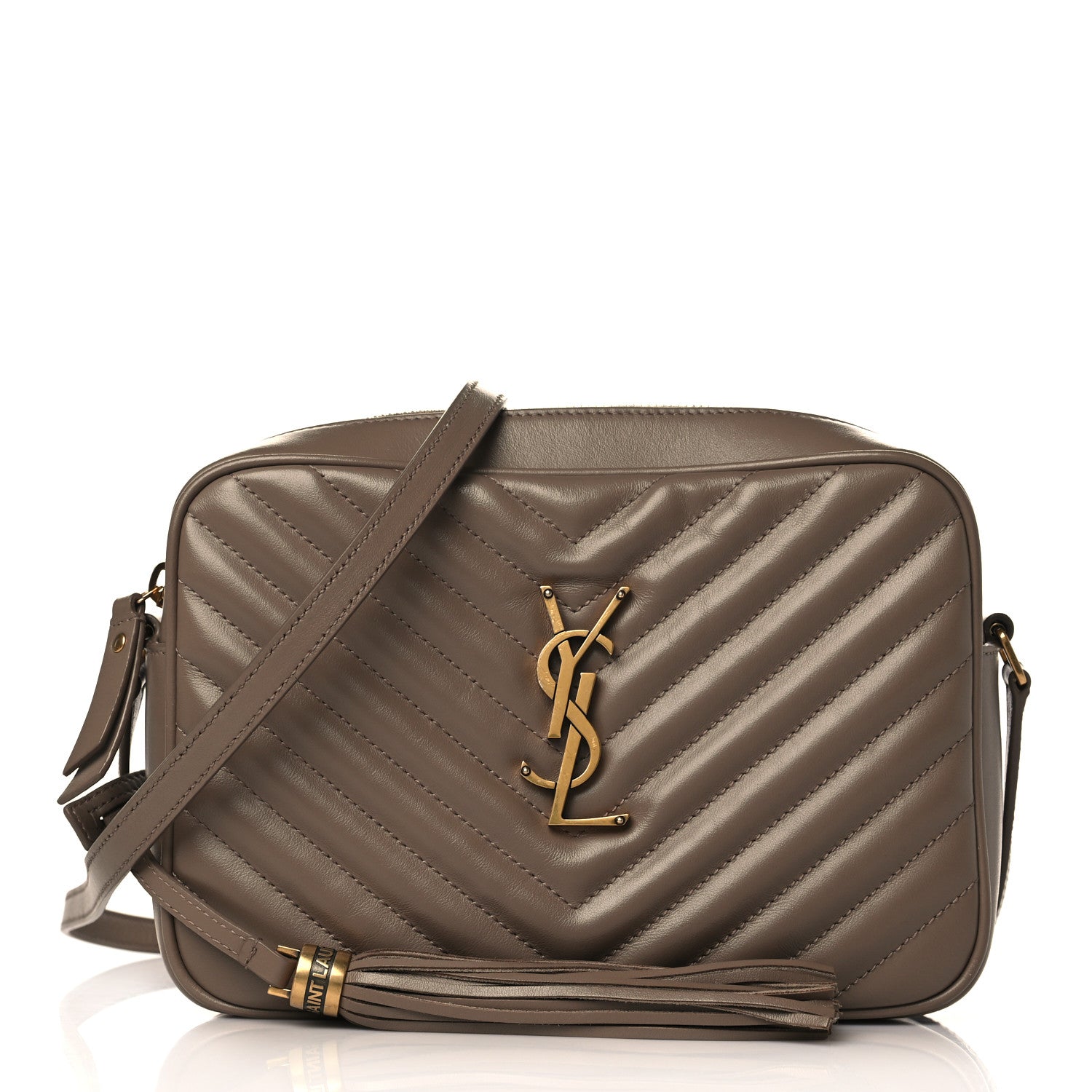 Saint Laurent Calfskin Matelasse Monogram Lou Camera Bag Dark Beige 1 of 9