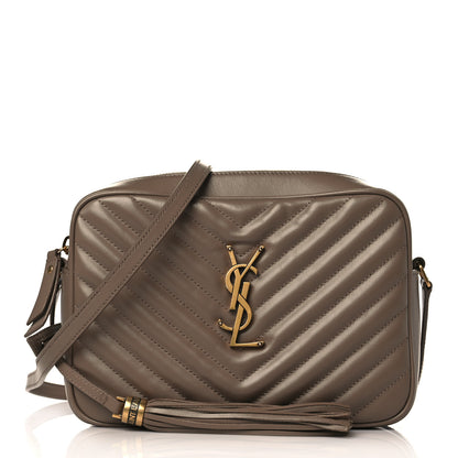 Saint Laurent Calfskin Matelasse Monogram Lou Camera Bag Dark Beige 1 of 9