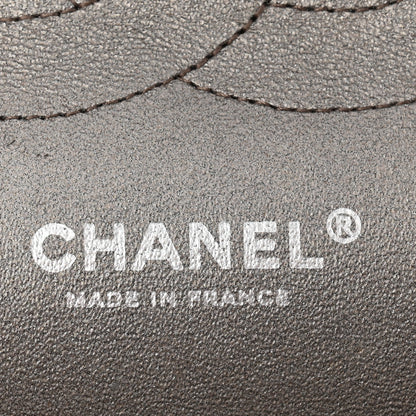 Chanel Metallic Lambskin Quilted Jumbo Double Flap Pewter 6 of 10