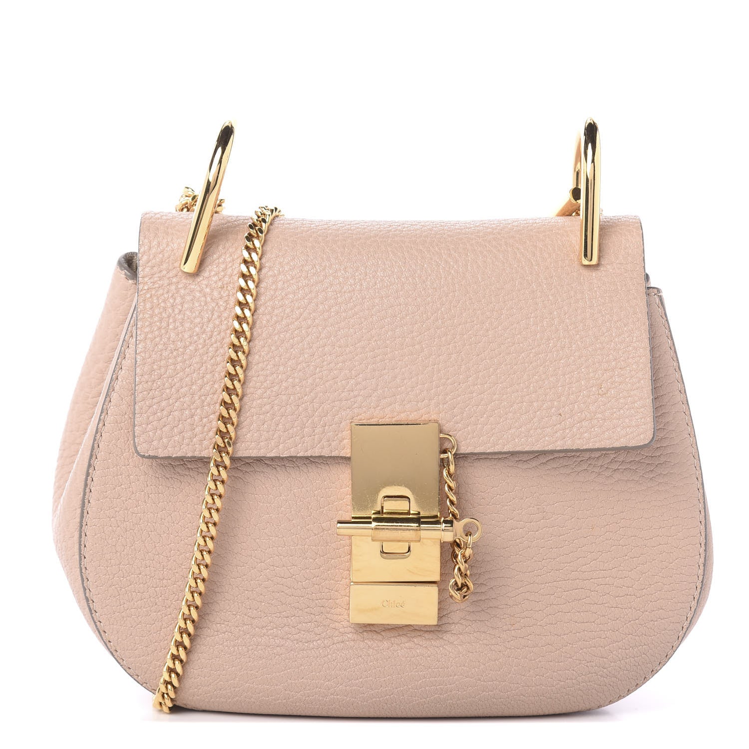 Chloe Grained Lambskin Mini Drew Shoulder Bag Cement Pink 1 of 10