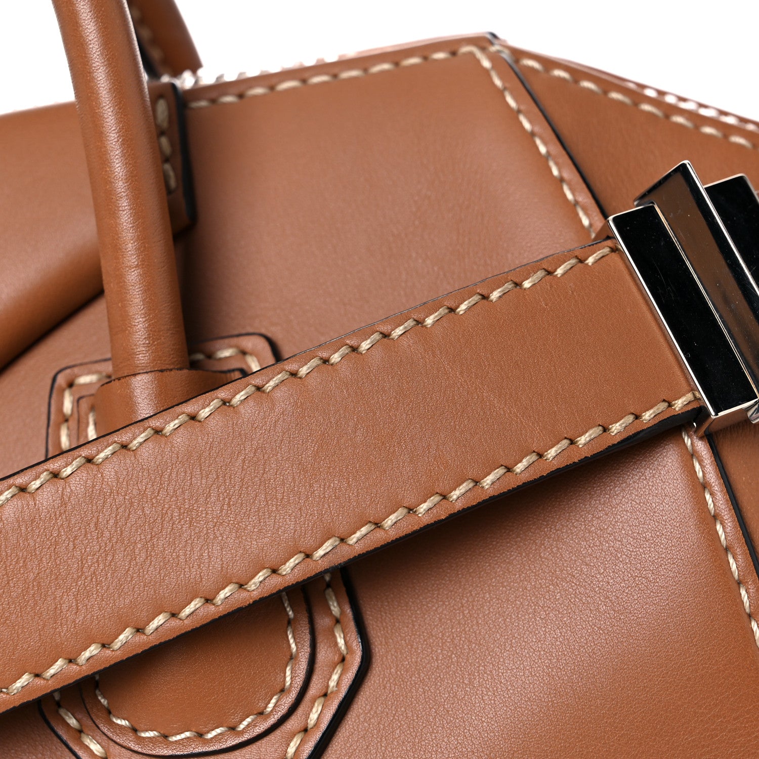 Givenchy Calfskin Contrast Topstitch Medium Antigona Cognac 30 of 30