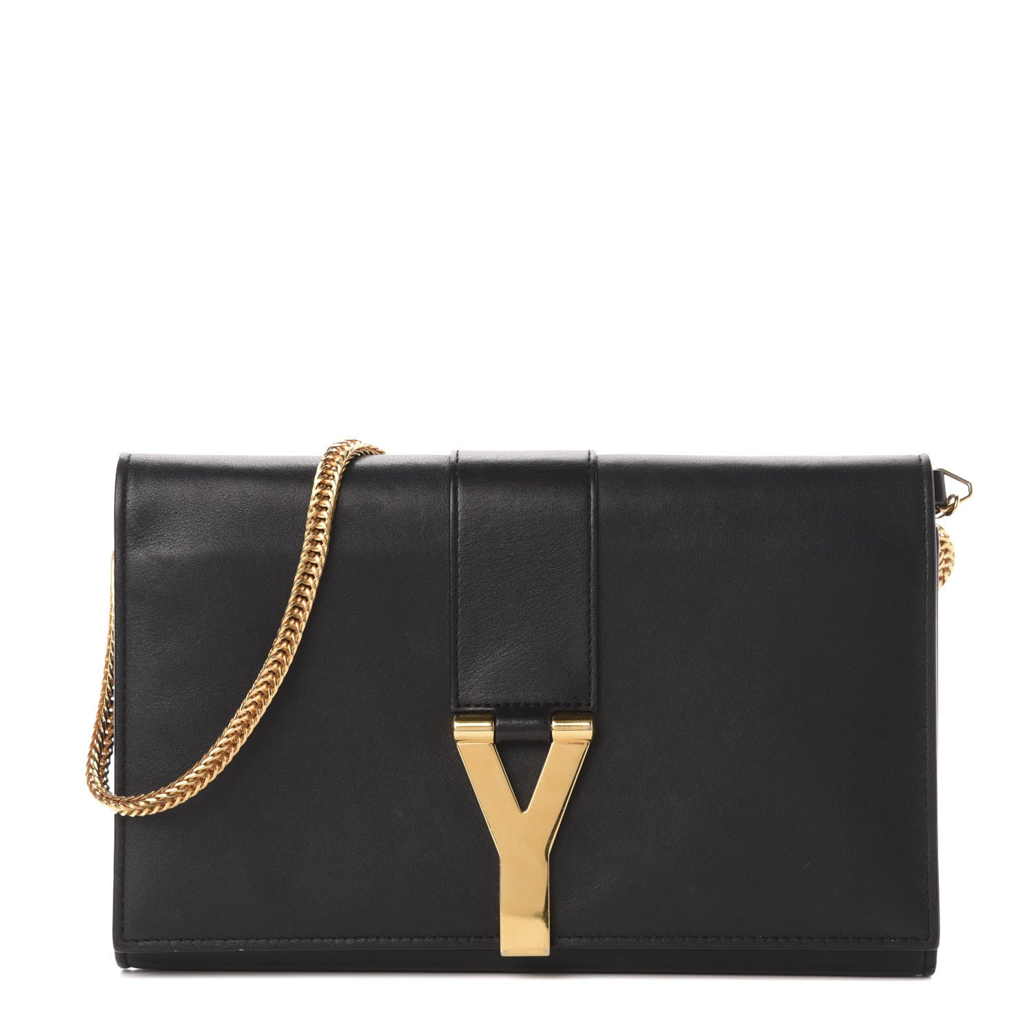 Saint Laurent Calfskin Classic Y Ligne Chain Wallet Black 1 of 11