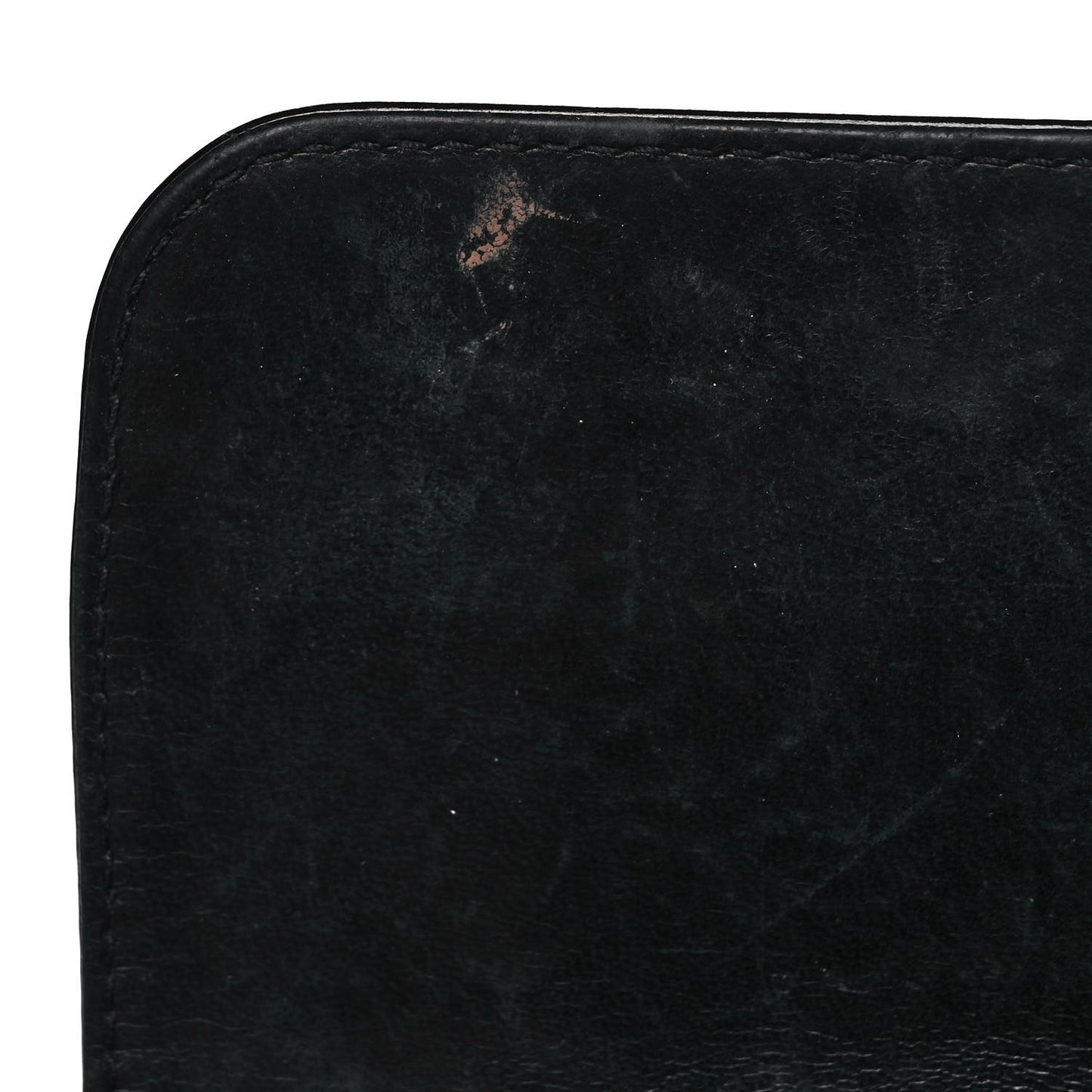 Glazed Calfskin Single Flap Black