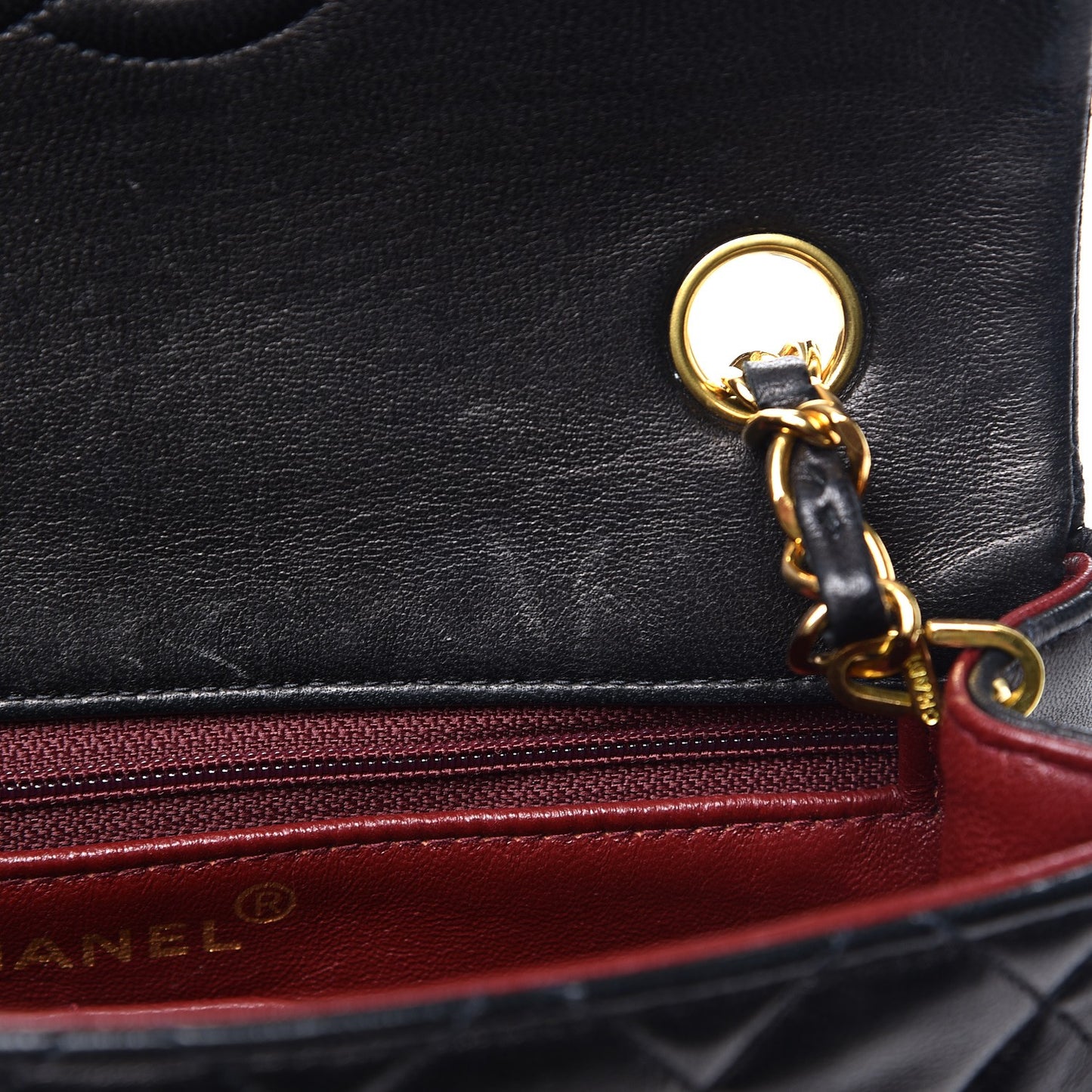 Lambskin Quilted Small Single Flap Black