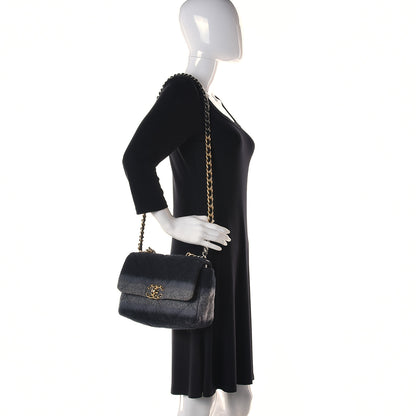 Chanel Wool Quilted Medium Chanel 19 Flap Black Grey 2 of 11