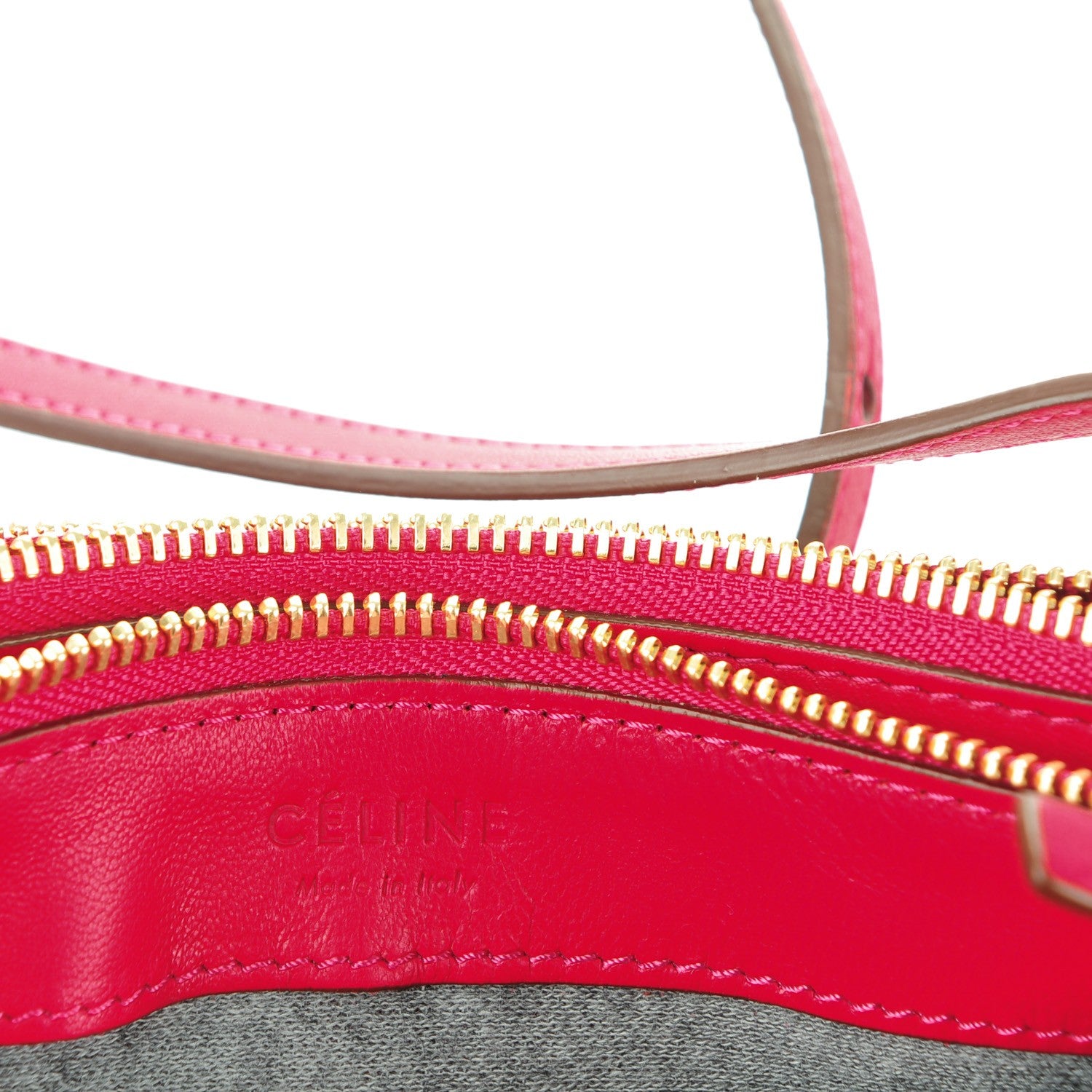 Celine Lambskin Large Trio Crossbody Bag Fuchsia 6 of 8