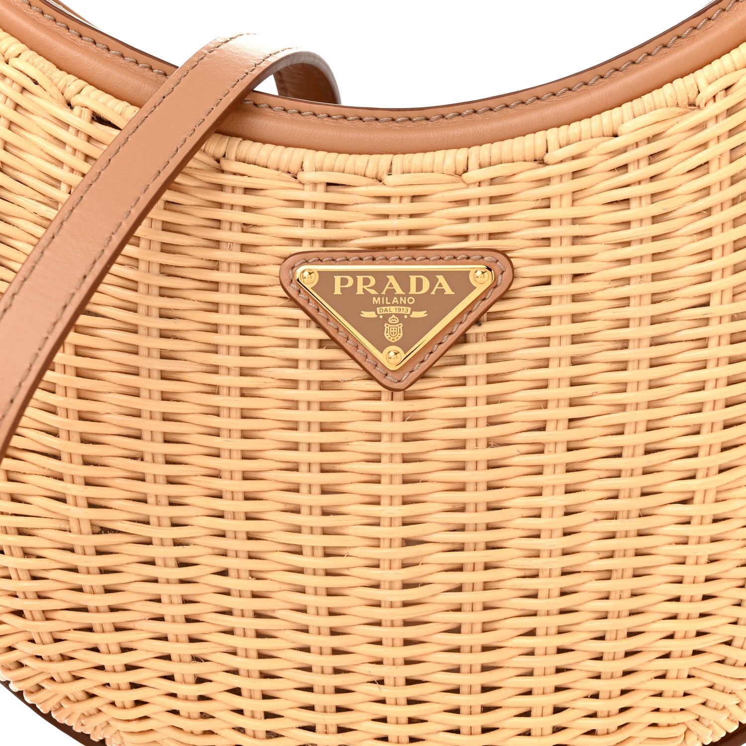 Prada Wicker Arque Shoulder Bag Natural 7 of 10