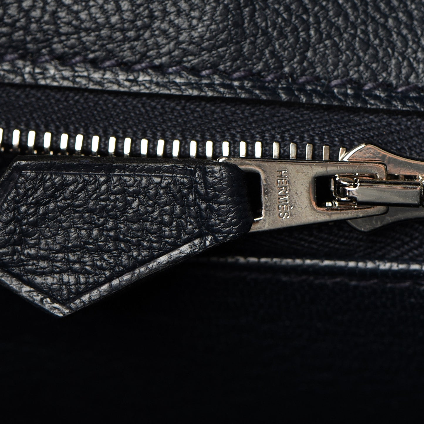 Ostrich Horseshoe Birkin 25 Gris Agate Bleu Marine