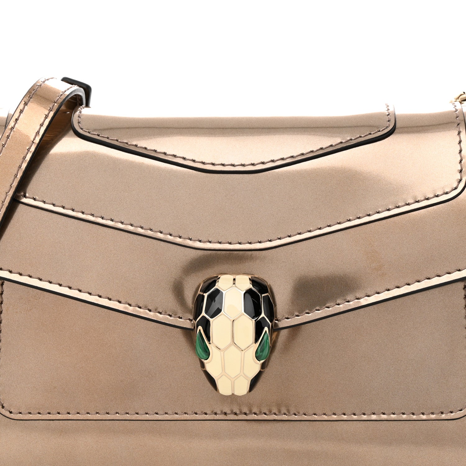 Bulgari Metallic Calfskin Serpenti Forever Crossbody Bag Bronze 7 of 11