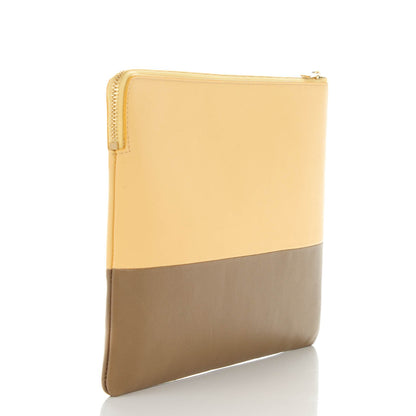 Celine Lambskin Bi-Color Solo Clutch Pouch Beige Butter 3 of 7