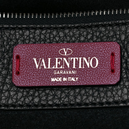 Valentino Garavani Grained Calfskin Rockstud Shoulder Tote Black 5 of 8