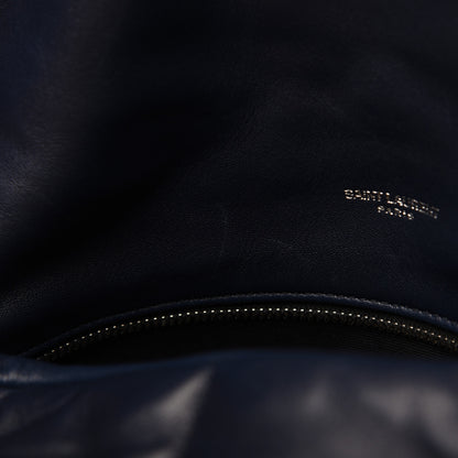Saint Laurent Lambskin Quilted Small Loulou Puffer Monogram Chain Satchel Navy 9 of 24