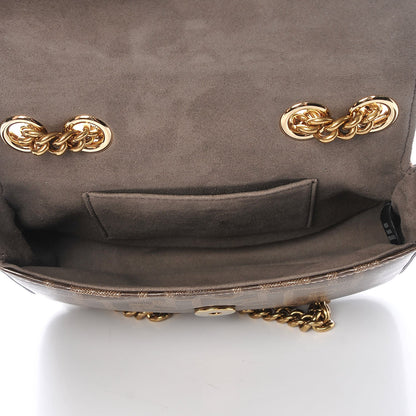 Fendi Glazed Fabric Vitello Century FF 1974 Stamp Patch Mini Double F Crossbody Bag Mogano Panna Plaster 6 of 9