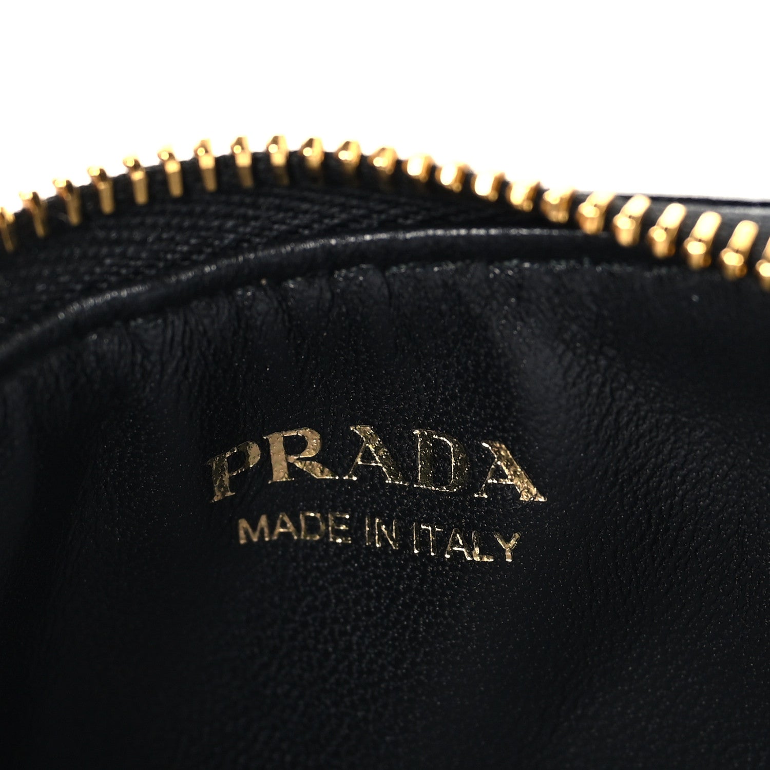 Prada Glossy Calfskin Triangle Zip Card Holder Black 6 of 7