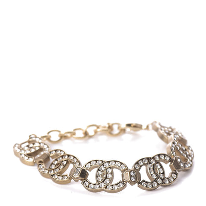 Chanel Crystal CC Bracelet Gold 1 of 6