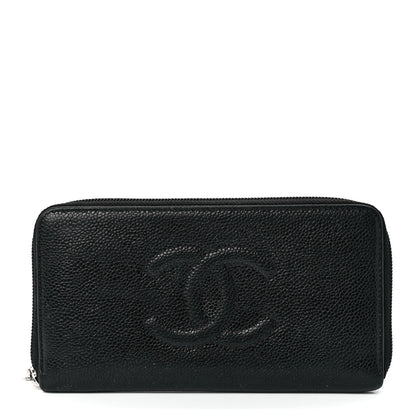 Chanel Caviar Large Timeless CC Zip Around Wallet Black 1 of 12
