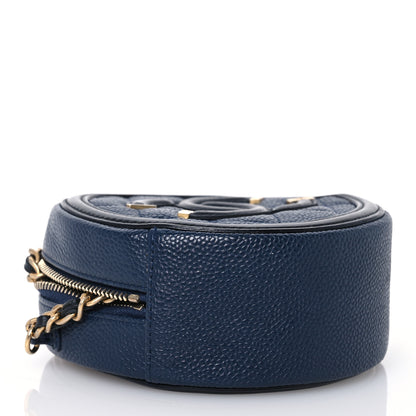 Chanel Caviar Quilted Round Filigree Crossbody Navy Black 4 of 10