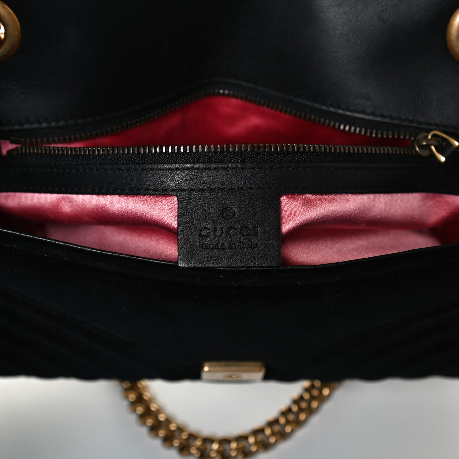 Gucci Velvet Matelasse Medium GG Marmont Shoulder Bag Black 6 of 13