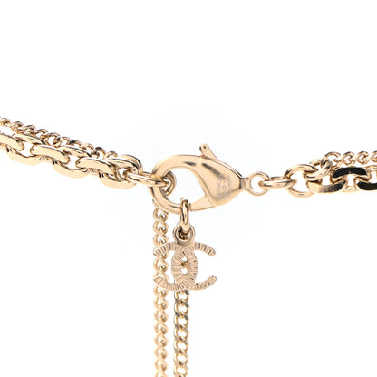 Chanel Crystal CC Multi Strand Chain Necklace Gold 4 of 5