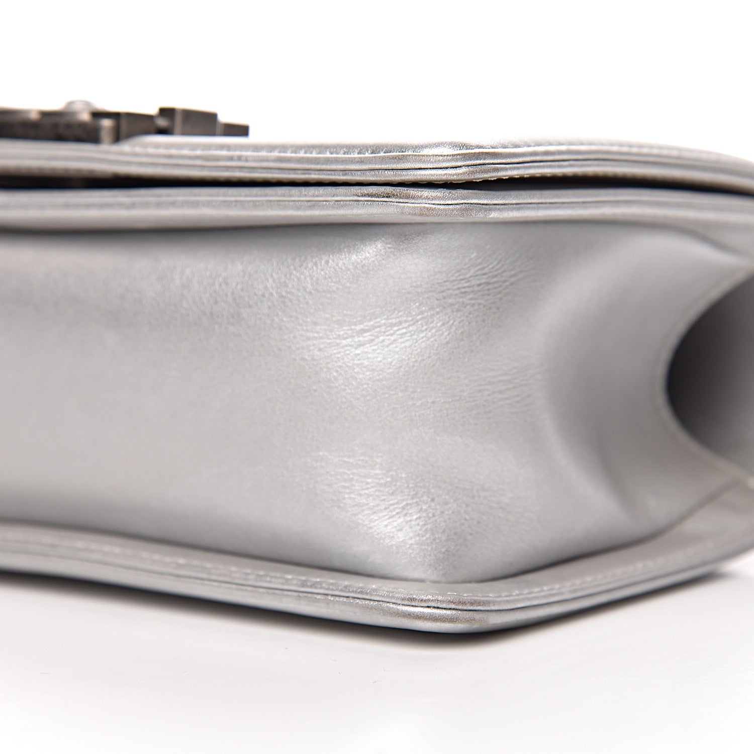 Chanel Metallic Calfskin Quilted Small Boy Flap Silver 10 of 15
