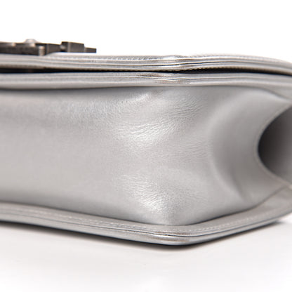Chanel Metallic Calfskin Quilted Small Boy Flap Silver 10 of 15