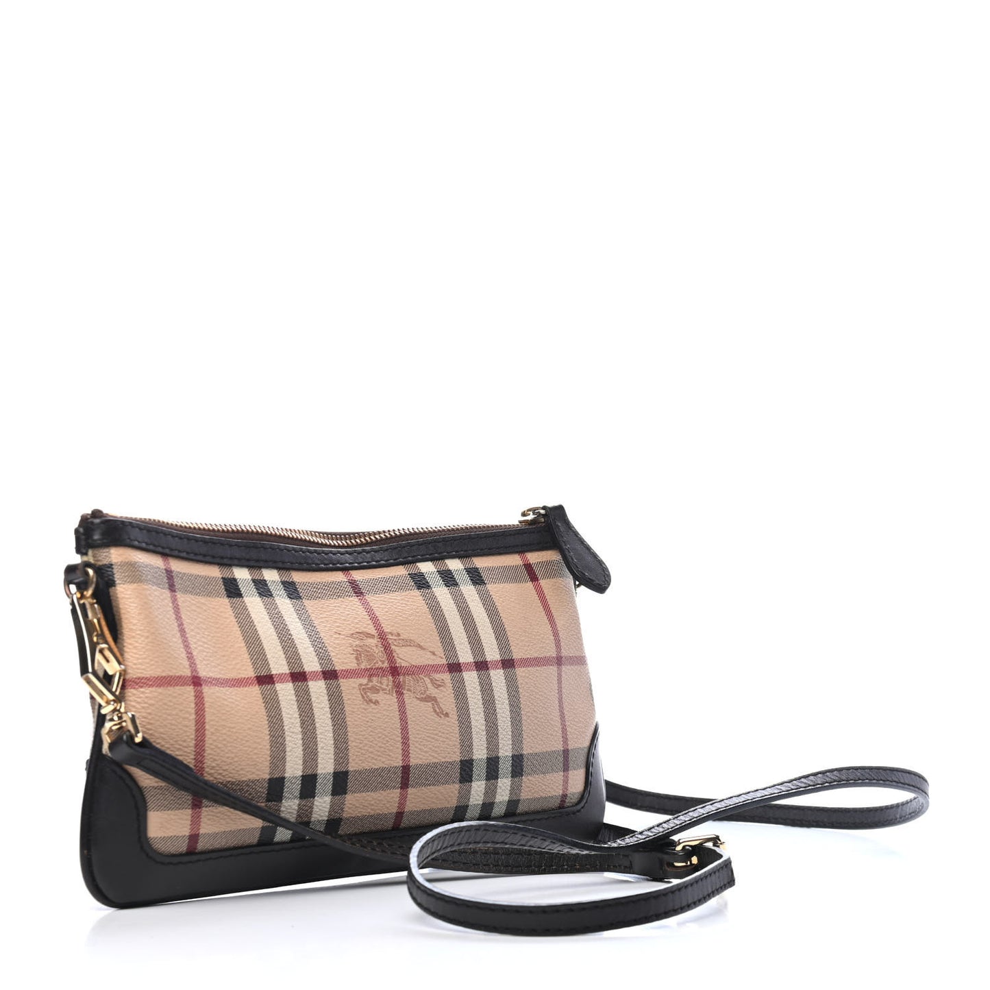Haymarket Check Small Peyton Crossbody Clutch Bag Chocolate