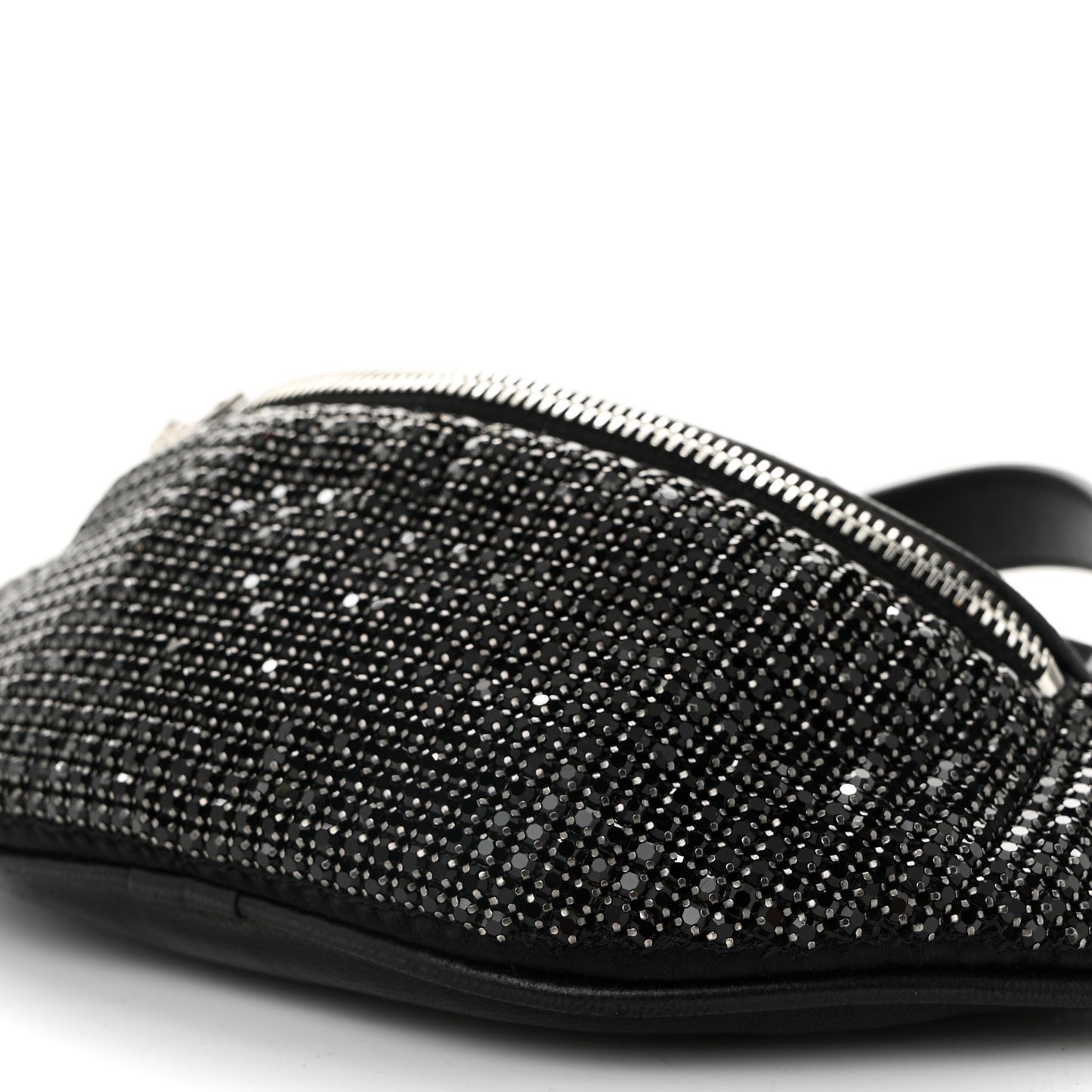 Rhinestone Mesh Mini Attica Belt Bag Black