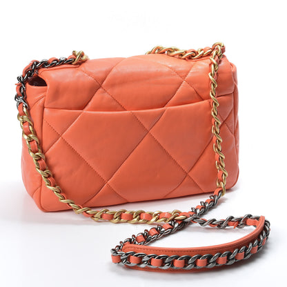 Chanel Goatskin Quilted Medium 19 Flap Orange 2 of 10