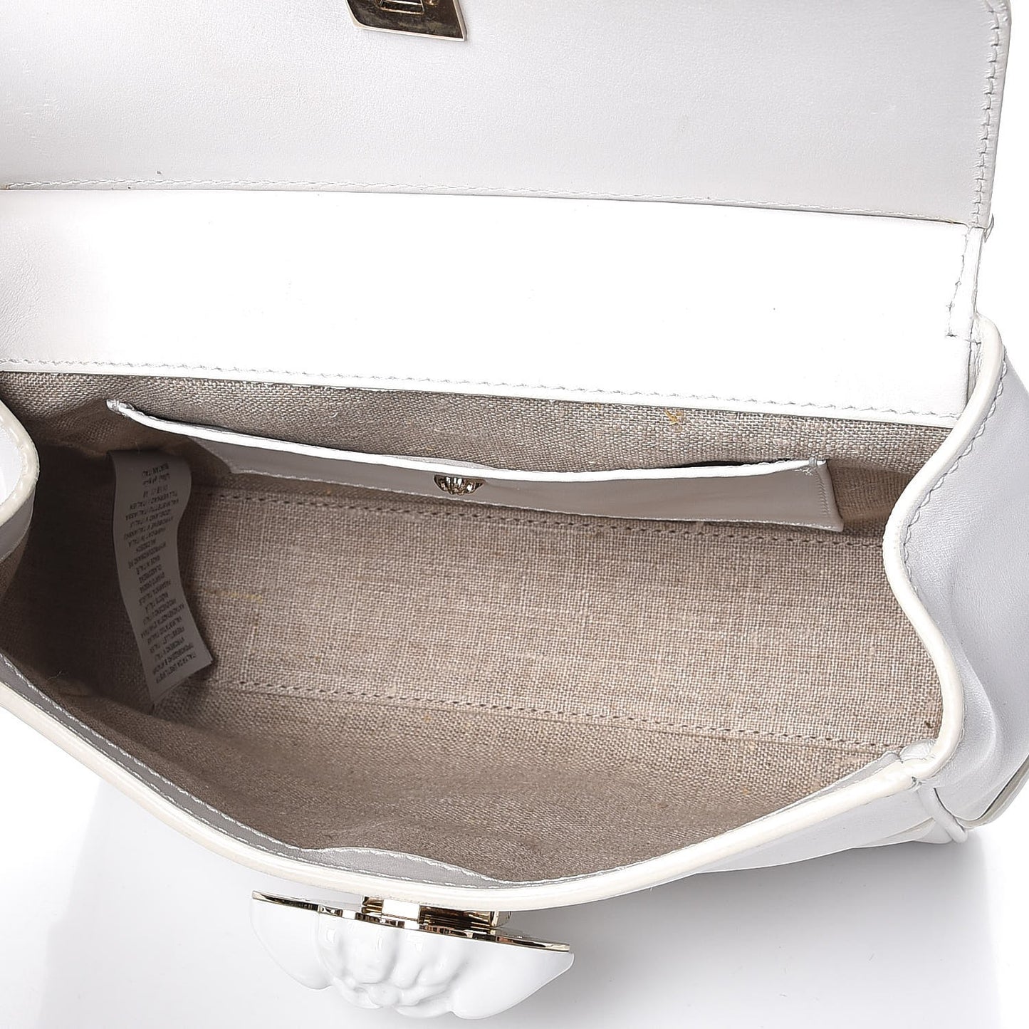 Calfskin Palazzo Empire Crossbody Bag White