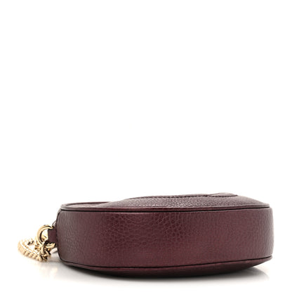 Gucci Metallic Pebbled Calfskin Mini Soho Chain Bag Purple 4 of 10