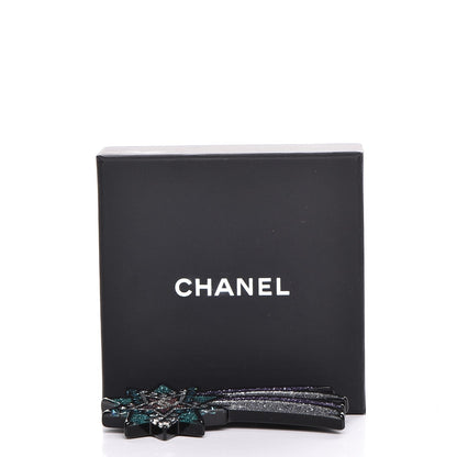 Chanel Glittered Resin Strass Shooting Star Brooch Silver Purple Green 5 of 5