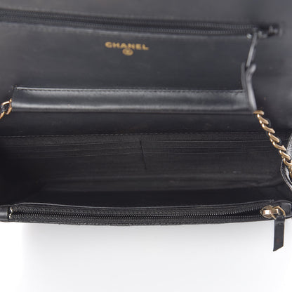 Chanel Caviar Quilted Boy Wallet On Chain WOC Black 5 of 14