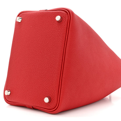 Hermes Taurillon Maurice Picotin Lock 18 PM Rouge Piment 9 of 11
