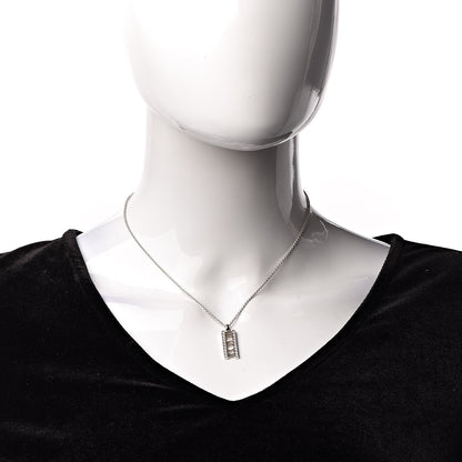 Tiffany 18K White Gold Diamond Atlas Bar Pendant Necklace 2 of 6
